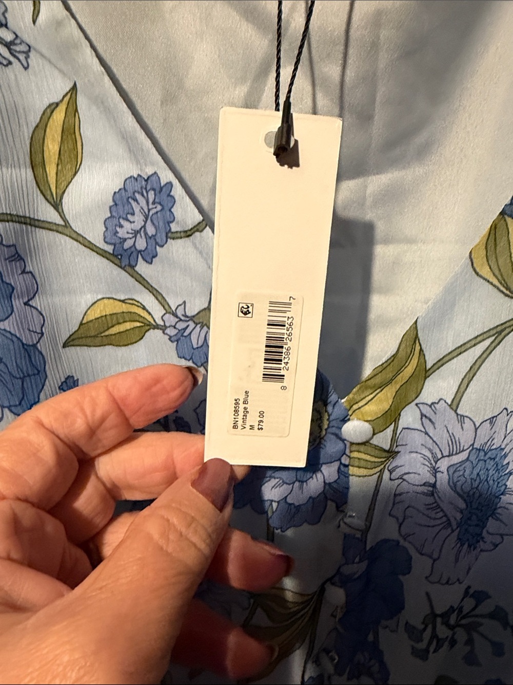 Steve Madden Vintage Blue Floral Chiffon Mini Dress Size M NWT - Picture 5 of 10